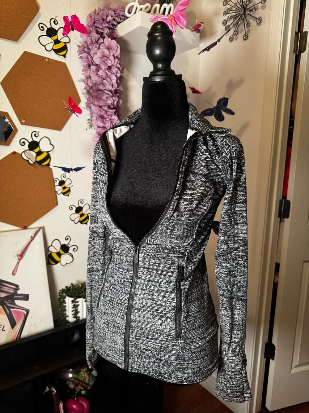 lululemon athletica Black & White Space-Dye Full-Zip Utility Jacket